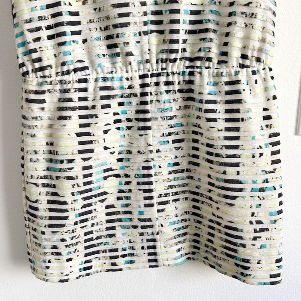 Barney’s New York Mini Dress Short Sleeve Striped Mesh - Picture 3 of 11